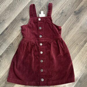 Girls Cat and Jack Corduroy Jumper Maroon Dress